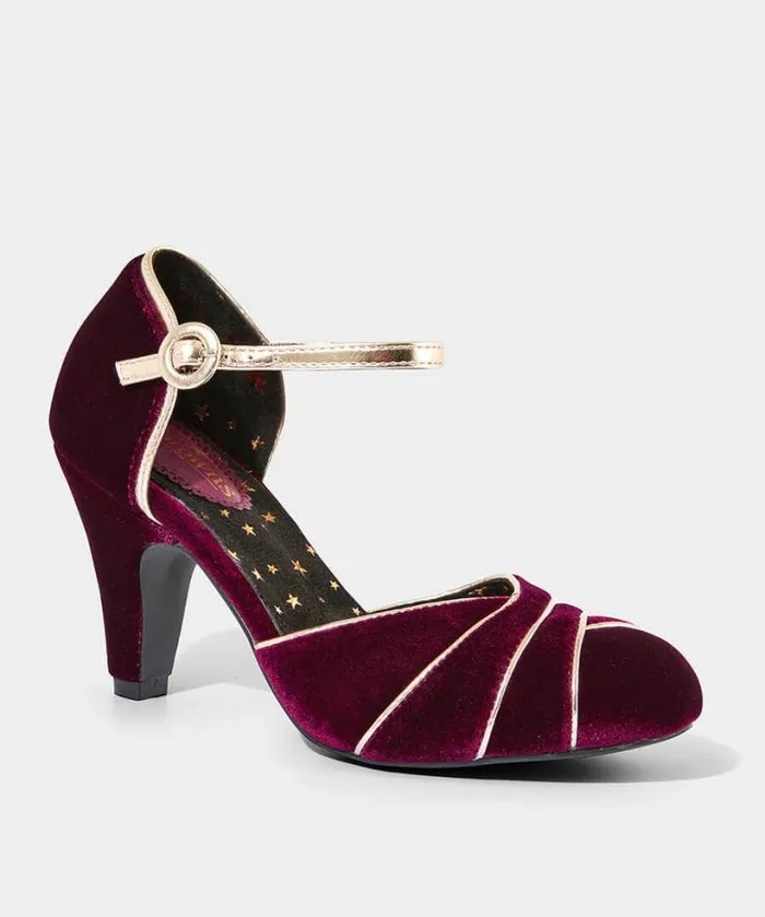 Joe Browns Shoes Sandals and Boots Women Midnight Hour Velvet Deco Shoes Dark Red Joe Browns Shoes Sandals and Boots Women Midnight Hour Velvet Deco Shoes Dark Red