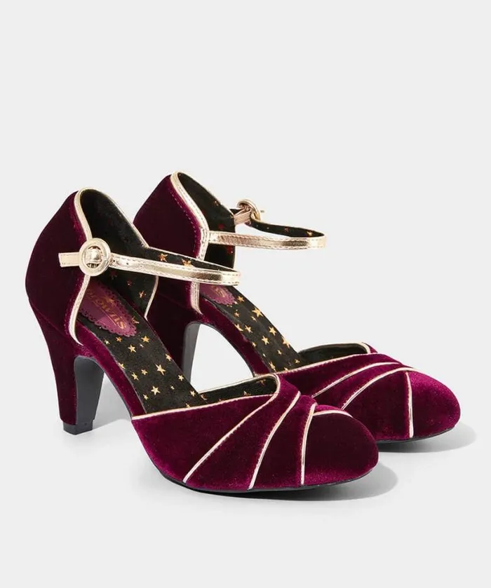 Joe Browns Shoes Sandals and Boots Women Midnight Hour Velvet Deco Shoes Dark Red Joe Browns Shoes Sandals and Boots Women Midnight Hour Velvet Deco Shoes Dark Red