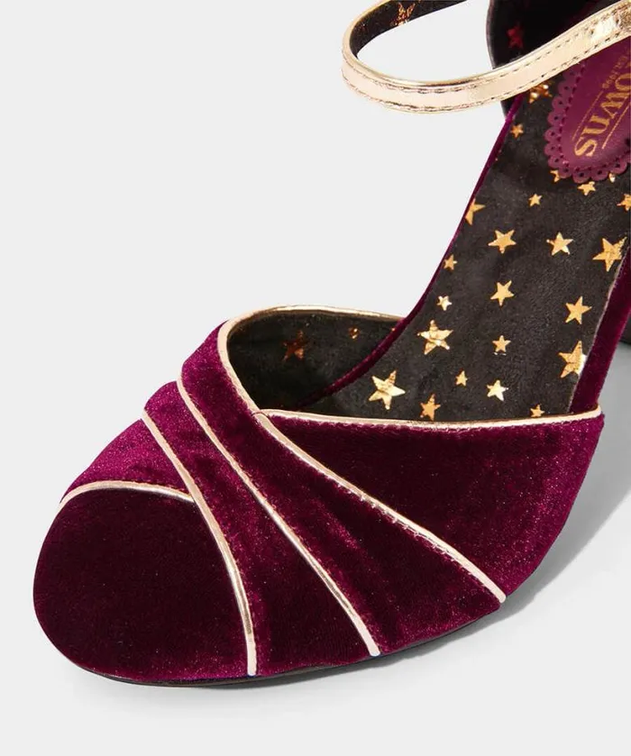 Joe Browns Shoes Sandals and Boots Women Midnight Hour Velvet Deco Shoes Dark Red Joe Browns Shoes Sandals and Boots Women Midnight Hour Velvet Deco Shoes Dark Red