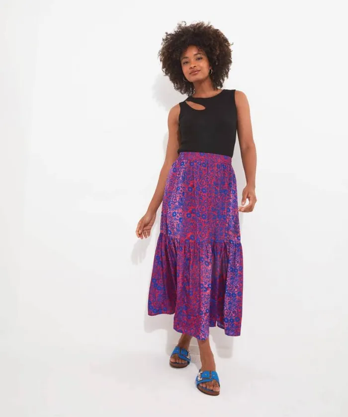 Joe Browns Skirts Women Ibiza Nights Maxi Skirt Blue