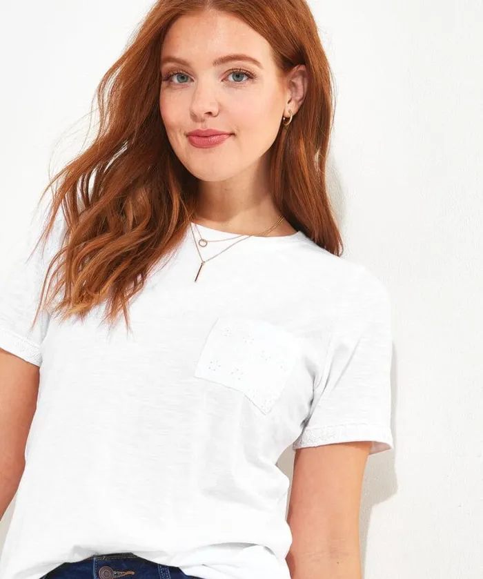 Joe Browns Tops Tunics and Blouses Women All In The Details Tee White Joe Browns Tops Tunics and Blouses Women All In The Details Tee White