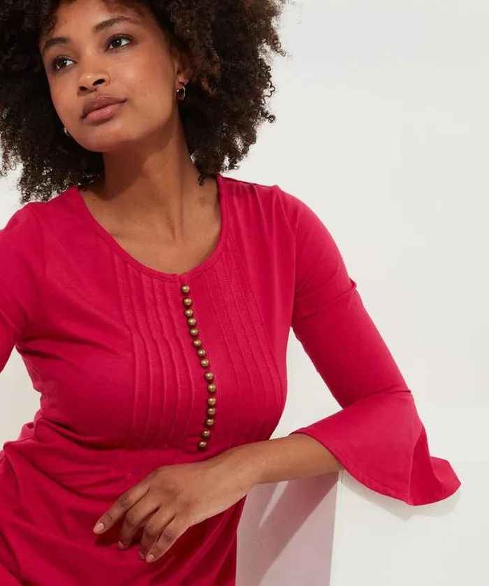 Joe Browns Tops Tunics and Blouses Women Beautiful Button Longline Jersey Top Pink Joe Browns Tops Tunics and Blouses Women Beautiful Button Longline Jersey Top Pink