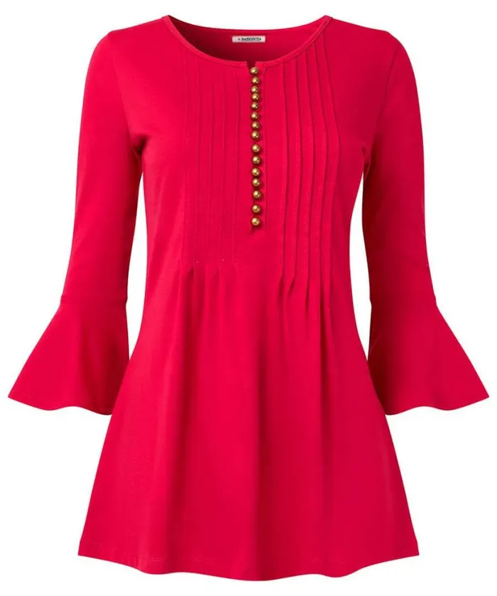 Joe Browns Tops Tunics and Blouses Women Beautiful Button Longline Jersey Top Pink