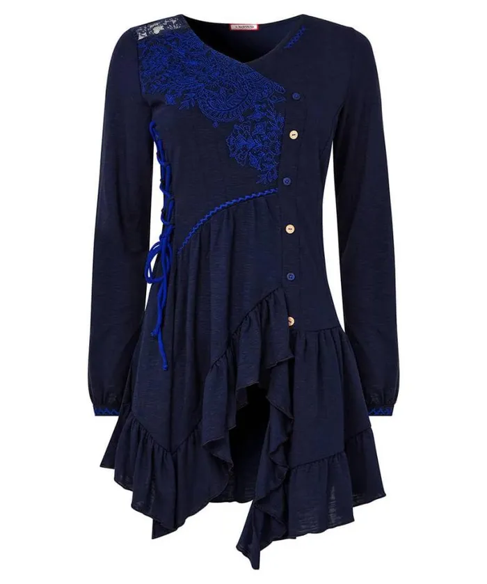 Joe Browns Tops Tunics and Blouses Women Exquisite Embroidered Tunic Navy Joe Browns Tops Tunics and Blouses Women Exquisite Embroidered Tunic Navy