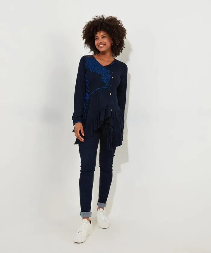 Joe Browns Tops Tunics and Blouses Women Exquisite Embroidered Tunic Navy Joe Browns Tops Tunics and Blouses Women Exquisite Embroidered Tunic Navy