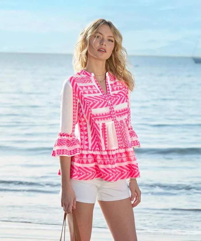 Joe Browns Tops Tunics and Blouses Women Joyful Jacquard Top Pink Joe Browns Tops Tunics and Blouses Women Joyful Jacquard Top Pink