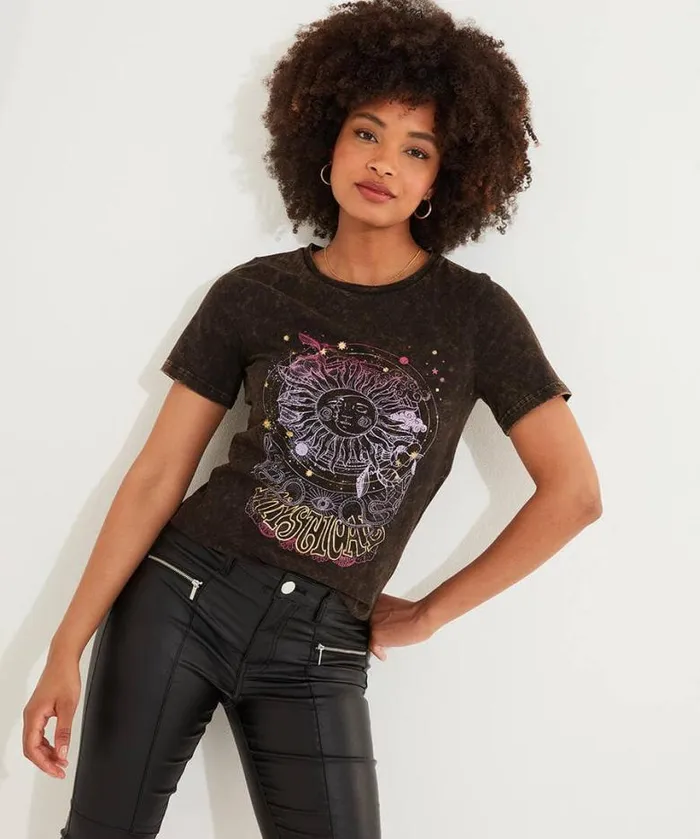 Joe Browns Tops Tunics and Blouses Women Mystical Wonder TShirt Charcoal