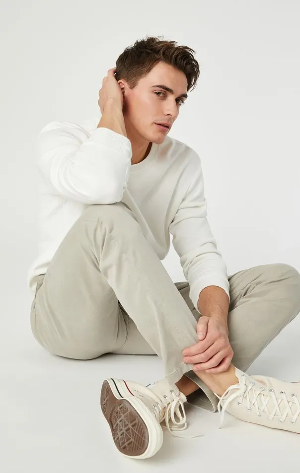 Johnny Slim Leg Chino In Stone Grey Sateen Twill Men Mavi Jeans Pants