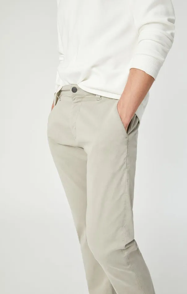 Johnny Slim Leg Chino In Stone Grey Sateen Twill Men Mavi Jeans Pants