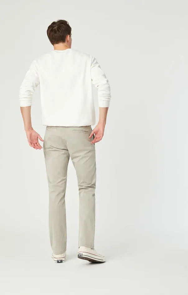 Johnny Slim Leg Chino In Stone Grey Sateen Twill Men Mavi Jeans Pants