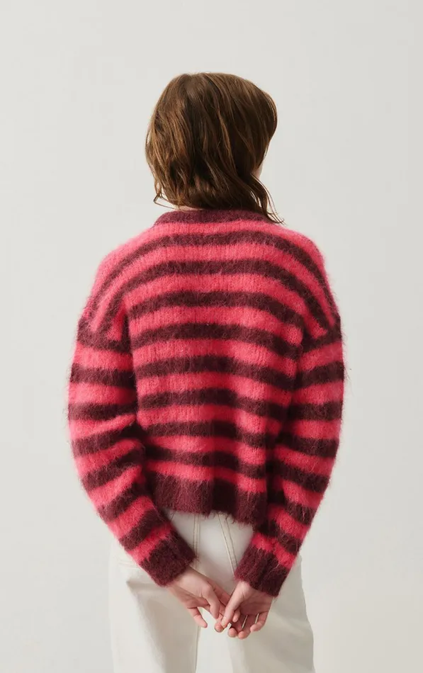 Jumper Bymi Burgundy And Hortensia Striped Women American Vintage Jumpers and Cardigans Jumper Bymi Burgundy And Hortensia Striped Women American Vintage Jumpers and Cardigans