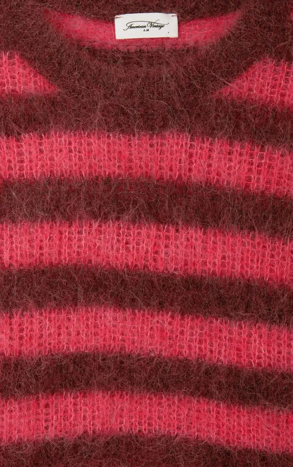 Jumper Bymi Burgundy And Hortensia Striped Women American Vintage Jumpers and Cardigans Jumper Bymi Burgundy And Hortensia Striped Women American Vintage Jumpers and Cardigans