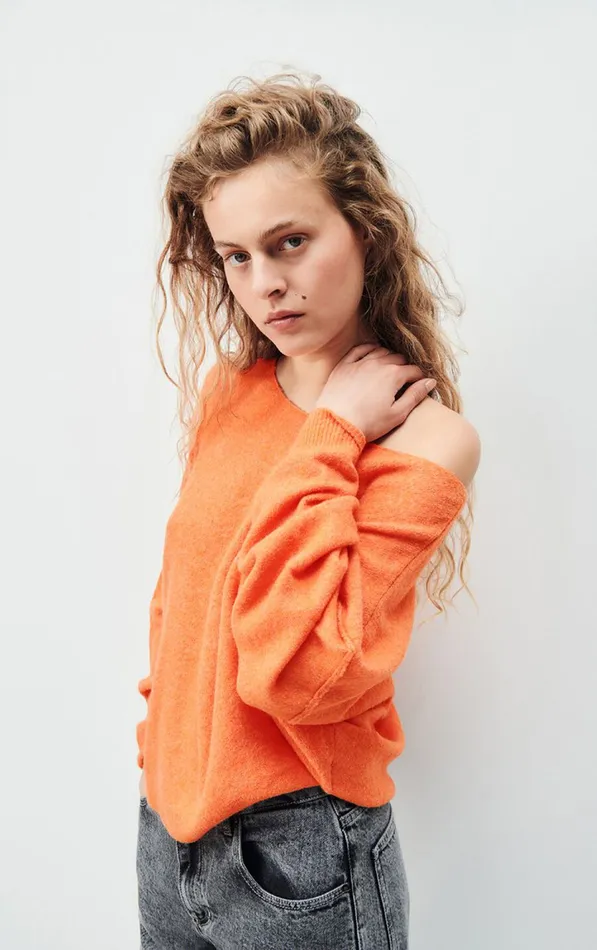 Jumper Damsville Apricotine Melange Women American Vintage Jumpers and Cardigans Jumper Damsville Apricotine Melange Women American Vintage Jumpers and Cardigans