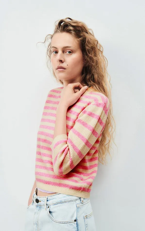 Jumper Raxow Natural Striped Princess Melange Women American Vintage Jumpers and Cardigans Jumper Raxow Natural Striped Princess Melange Women American Vintage Jumpers and Cardigans
