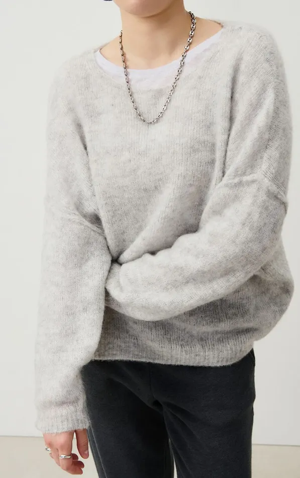 Jumper Yanbay Heather Grey Women American Vintage Jumpers and Cardigans Jumper Yanbay Heather Grey Women American Vintage Jumpers and Cardigans