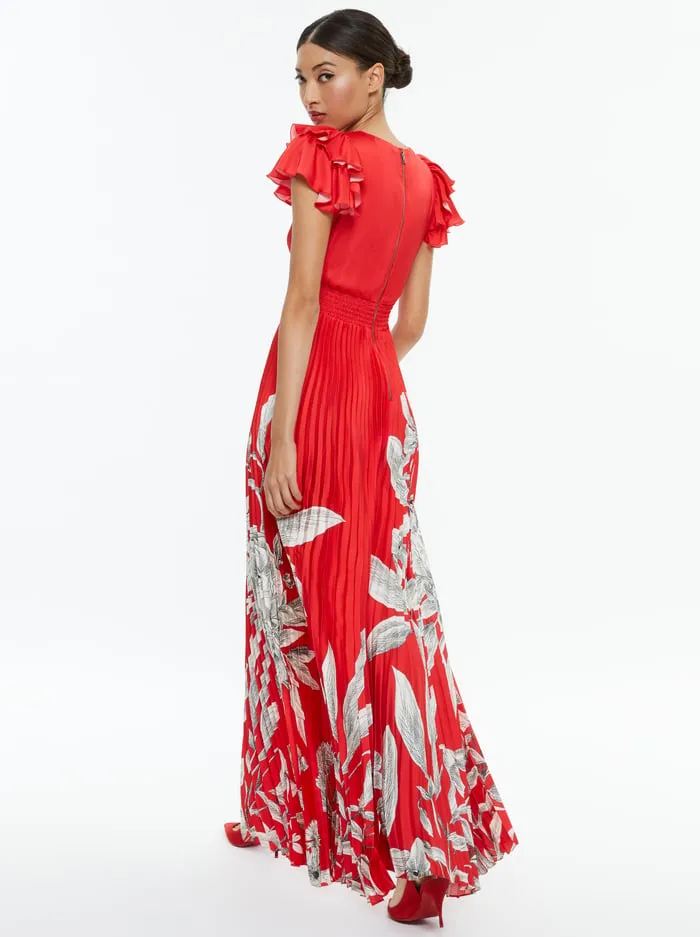 Jumpsuits Rompers Women Alice Olivia Bennet Pleated Wide Leg Jumpsuit Drifting By