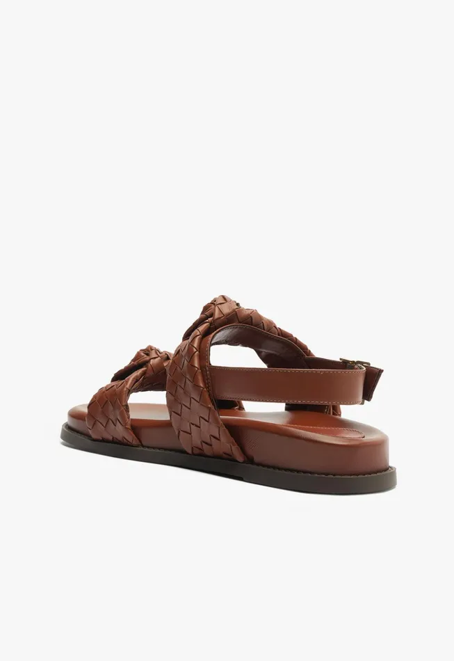 Kareena Knot Sporty Sandal Brown Women Schutz Shoes Flats