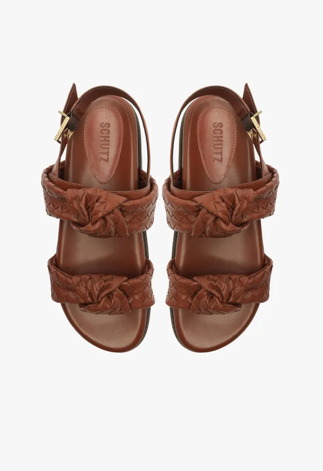 Kareena Knot Sporty Sandal Brown Women Schutz Shoes Flats