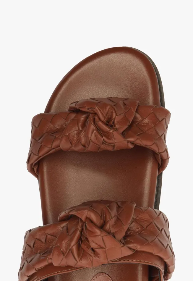 Kareena Knot Sporty Sandal Brown Women Schutz Shoes Flats