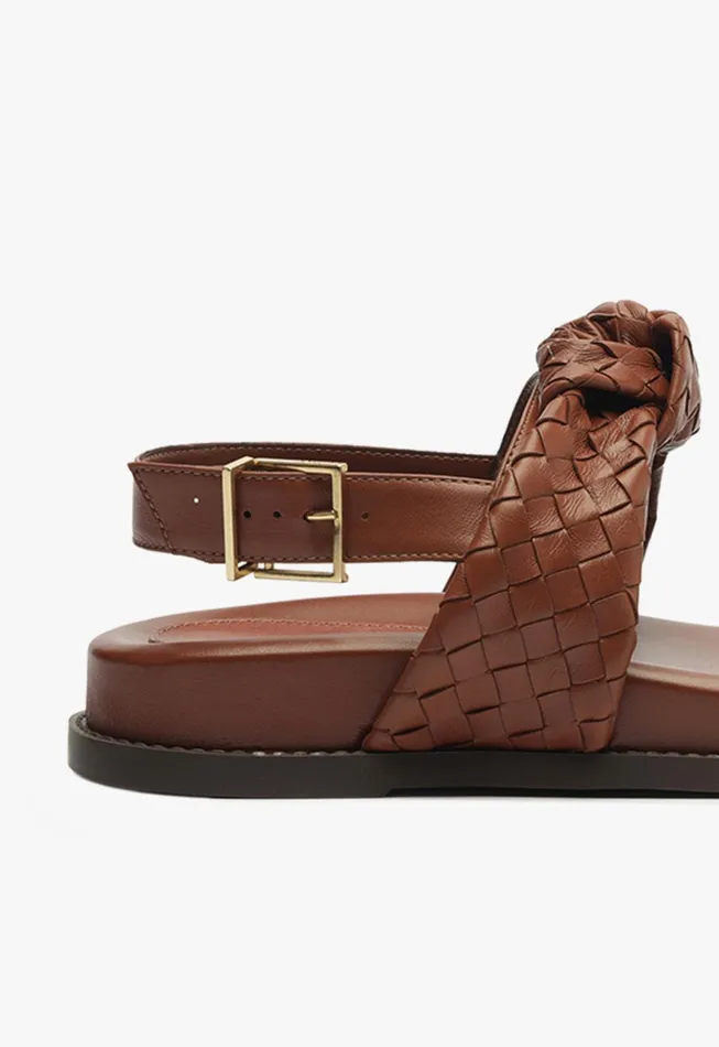 Kareena Knot Sporty Sandal Brown Women Schutz Shoes Flats