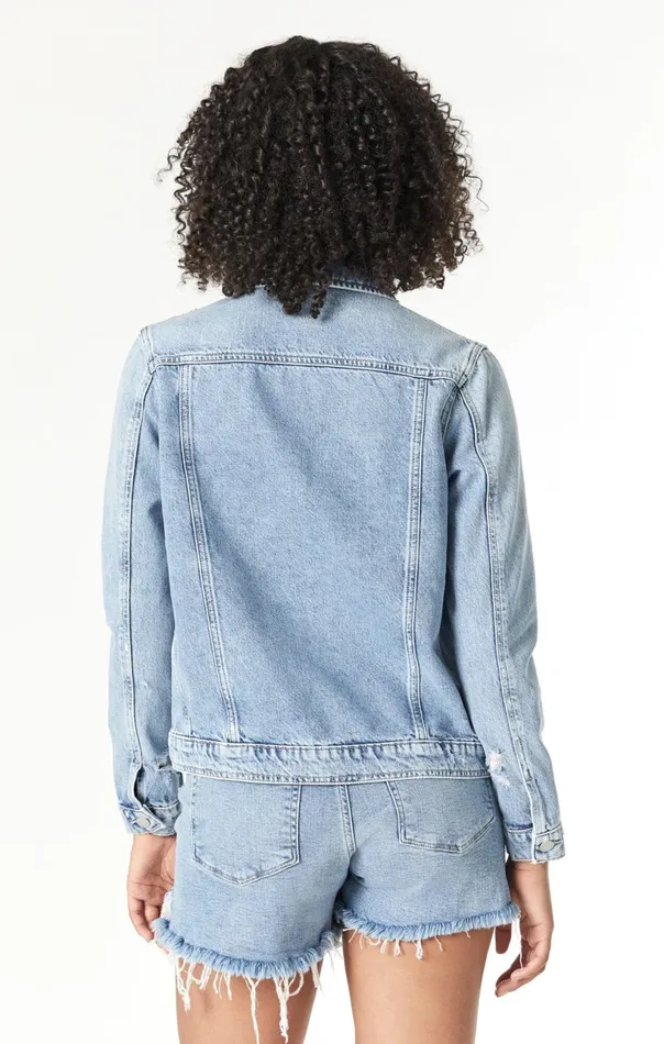 Katy Jacket In Mid Brushed True Blue Women Mavi Jeans Jackets