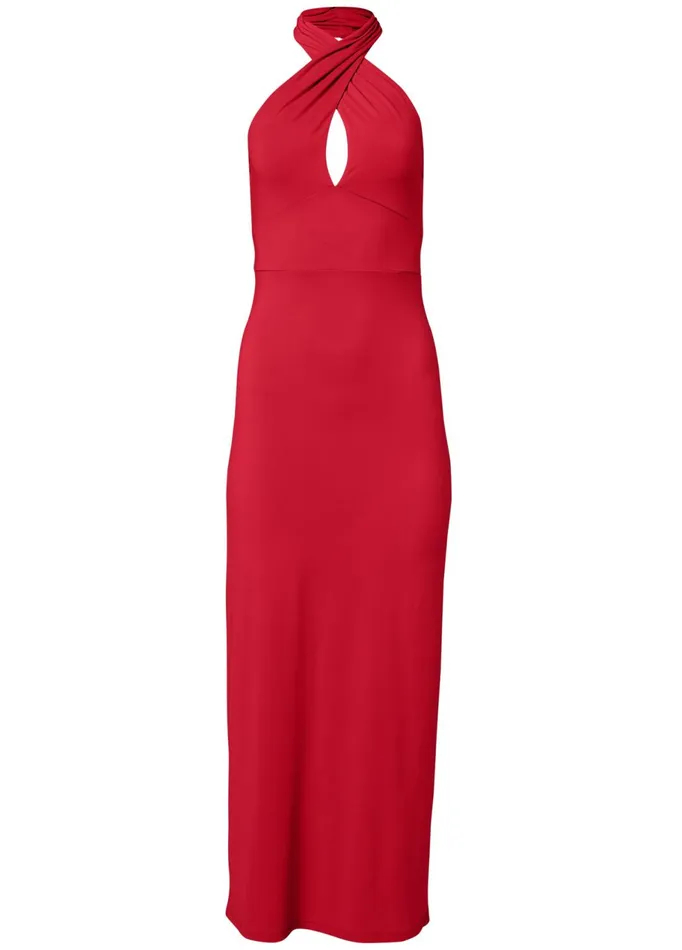 KEYHOLE HALTER DRESS Red Women VENUS Casual Dresses