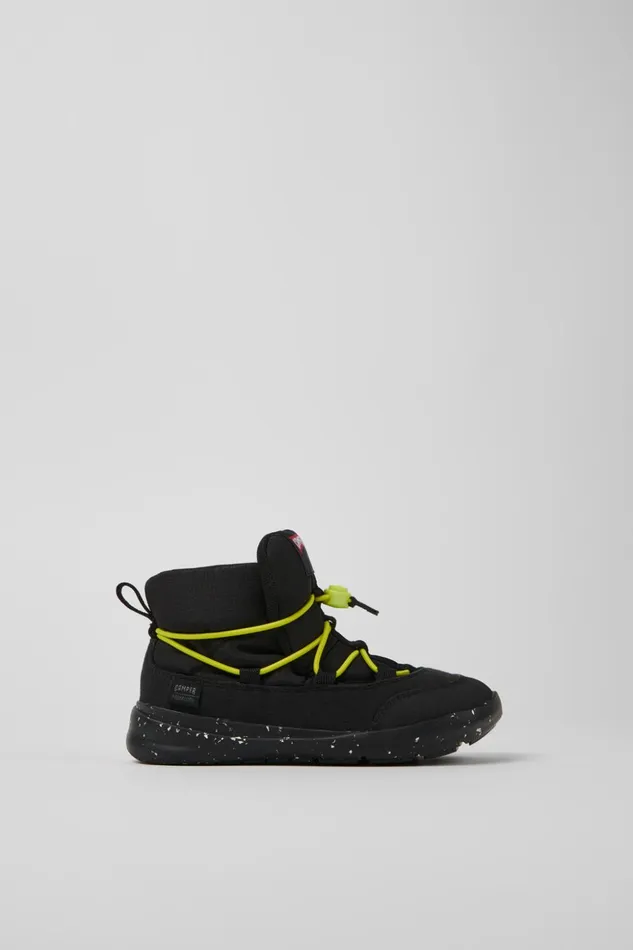 Kids Ergo Black Textile Ankle Boots For Kids Camper Boots