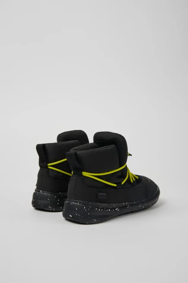Kids Ergo Black Textile Ankle Boots For Kids Camper Boots