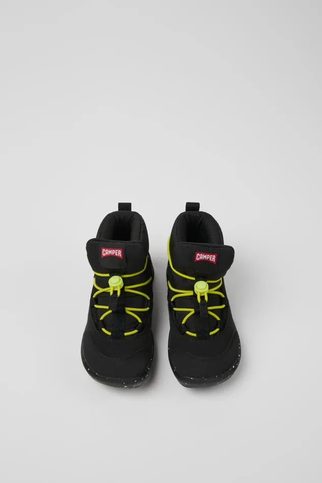 Kids Ergo Black Textile Ankle Boots For Kids Camper Boots