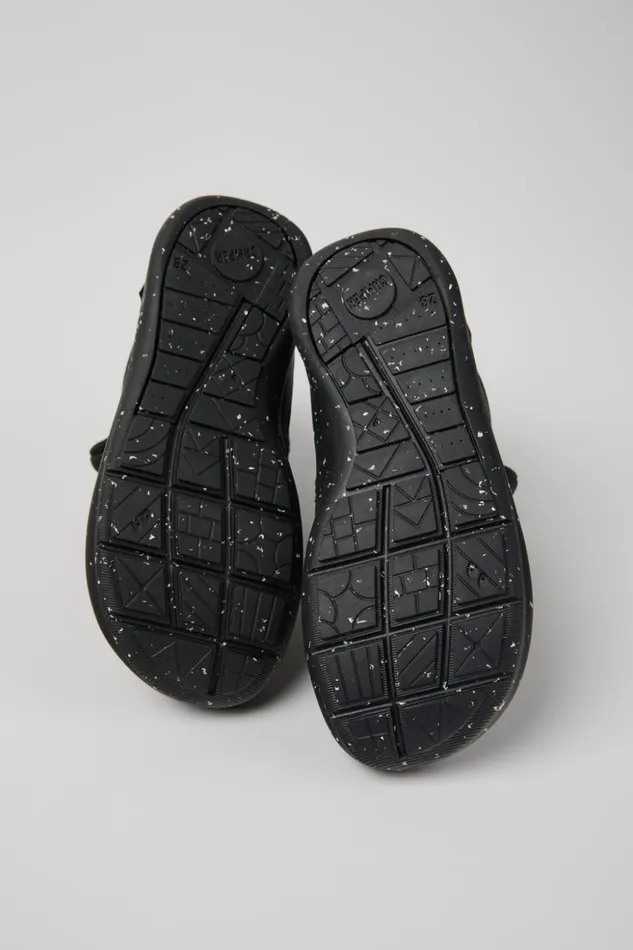 Kids Ergo Black Textile Ankle Boots For Kids Camper Boots