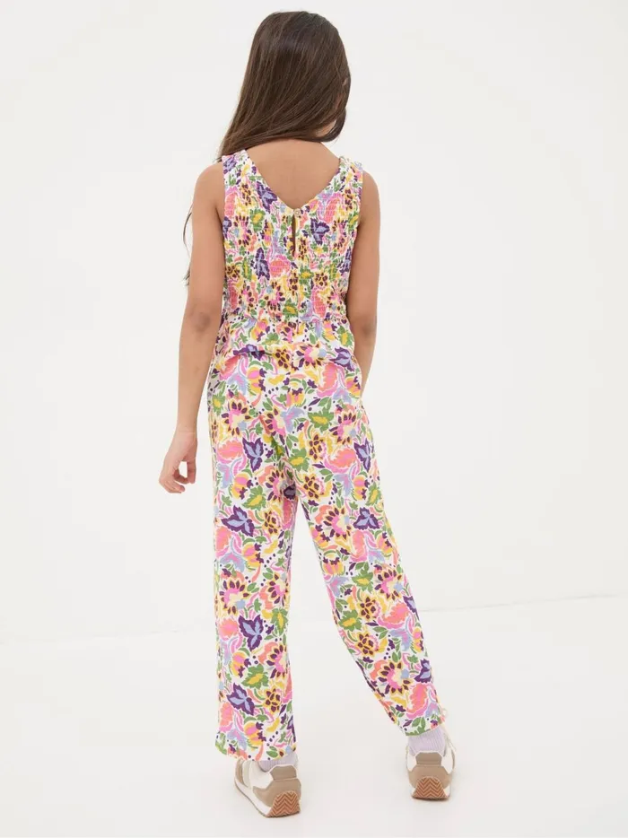 Kids Jumpsuits and Playsuits Fat Face Pink Art Floral Jersey Printed Jumpsuit