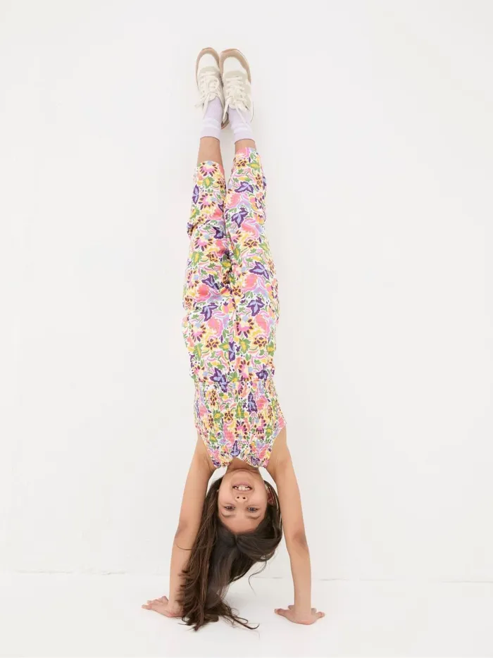 Kids Jumpsuits and Playsuits Fat Face Pink Art Floral Jersey Printed Jumpsuit