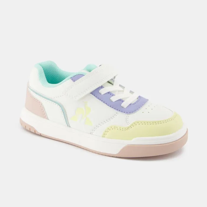 Kids Le Coq Sportif Kid CHAUSSURES ENFANT Shoes LCS COURT BREAKER GIRL PS Kids Optical White Pink