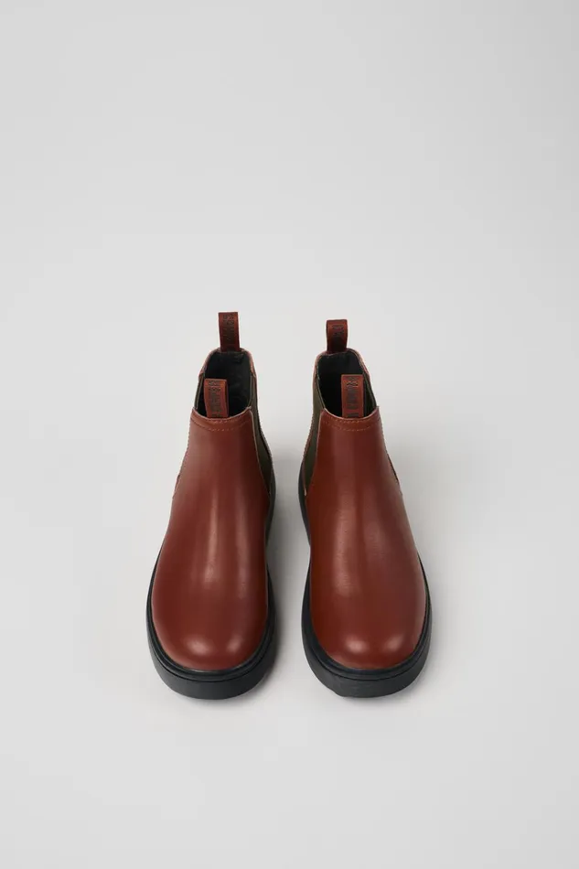 Kids Norte Brownred Leather Boots For Kids Camper Boots Kids Norte Brownred Leather Boots For Kids Camper Boots
