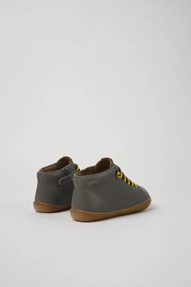 Kids Peu Grey Leather Ankle Boots For Kids Camper Boots Kids Peu Grey Leather Ankle Boots For Kids Camper Boots
