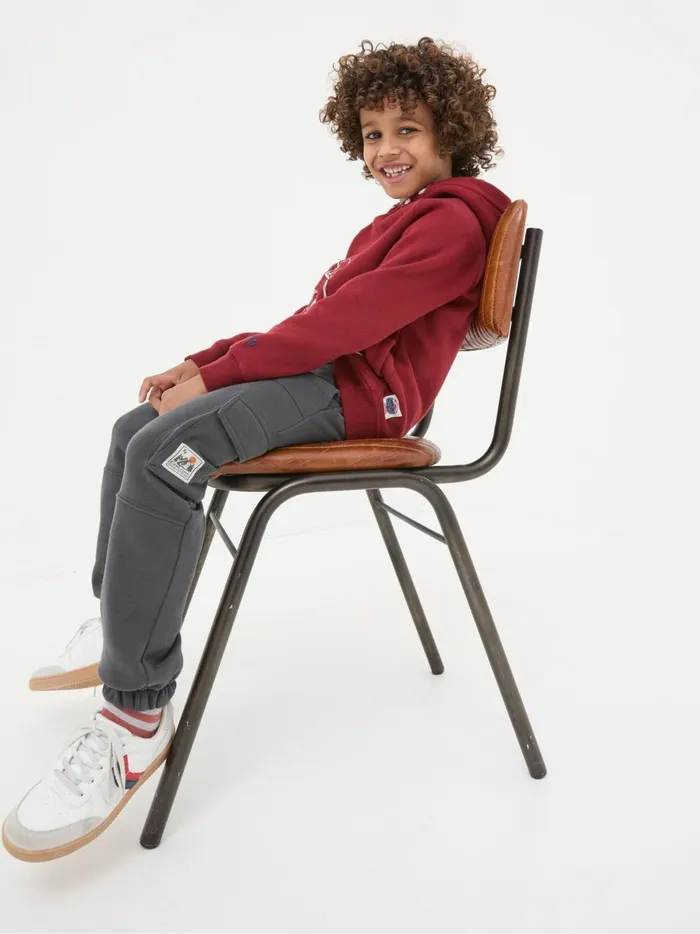 Kids Trousers Jeans and Joggers Fat Face Grey Cargo Joggers