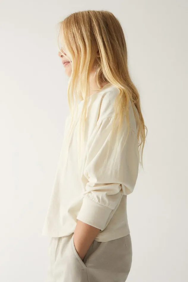 Kids White Folia LongSleeved TShirt Ecoalf TShirts