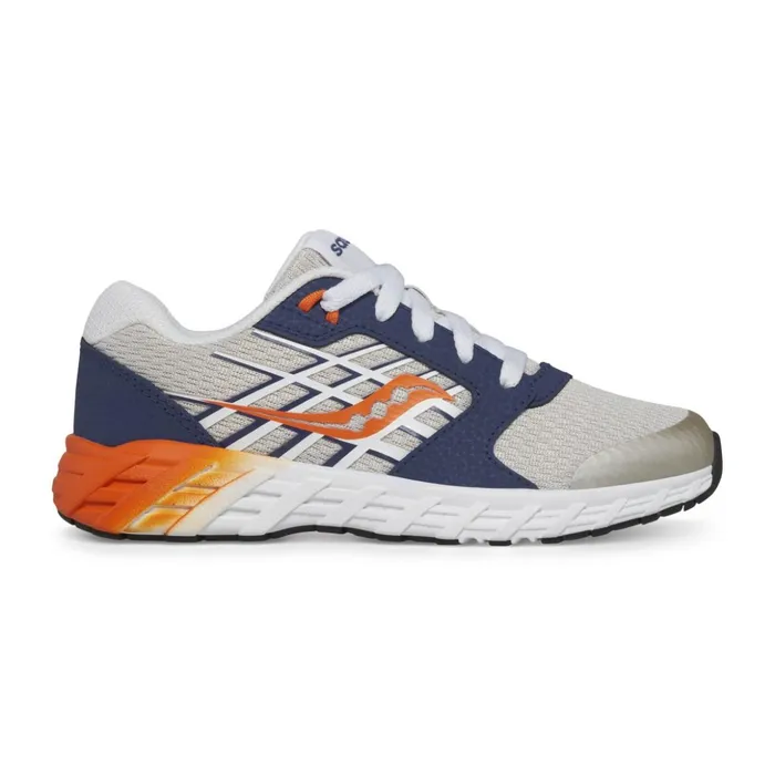 Kids Wind 20 Lace Sneaker Greynavyorange Saucony