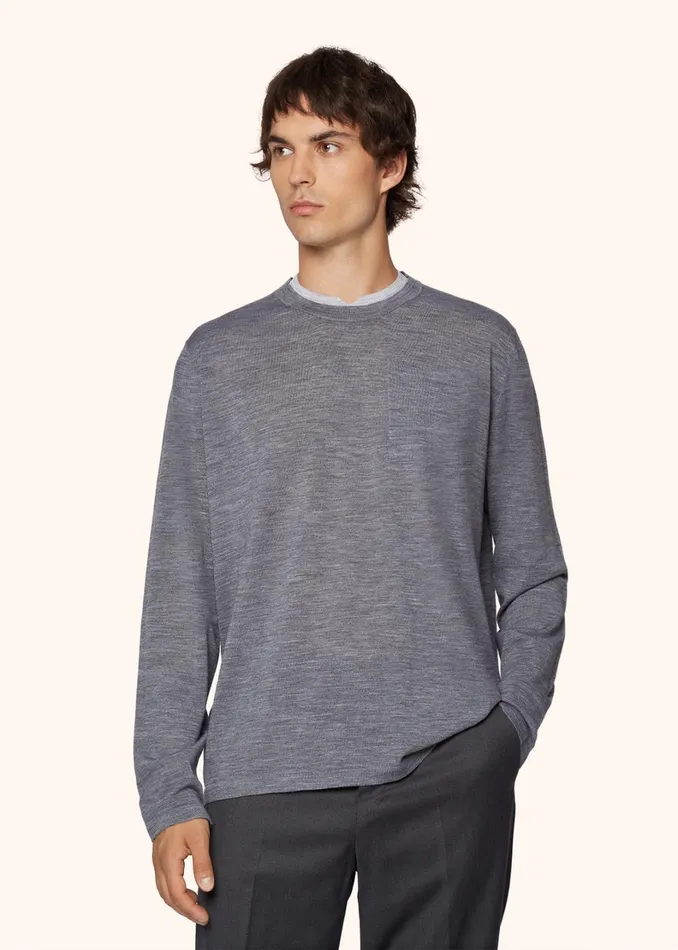 Kiton Knitwear MELANGE WOOL TSHIRT 8211 Men Kiton Knitwear MELANGE WOOL TSHIRT 8211 Men