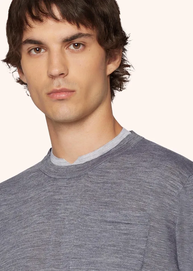 Kiton Knitwear MELANGE WOOL TSHIRT 8211 Men Kiton Knitwear MELANGE WOOL TSHIRT 8211 Men