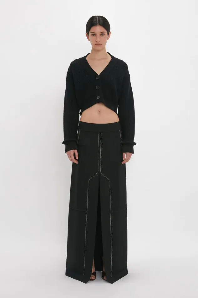 Knitwear Women Victoria Beckham Cropped VNeck Cardigan In Black