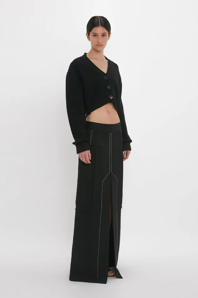 Knitwear Women Victoria Beckham Cropped VNeck Cardigan In Black