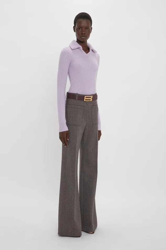 Knitwear Women Victoria Beckham Double Collared Jumper In Petunia