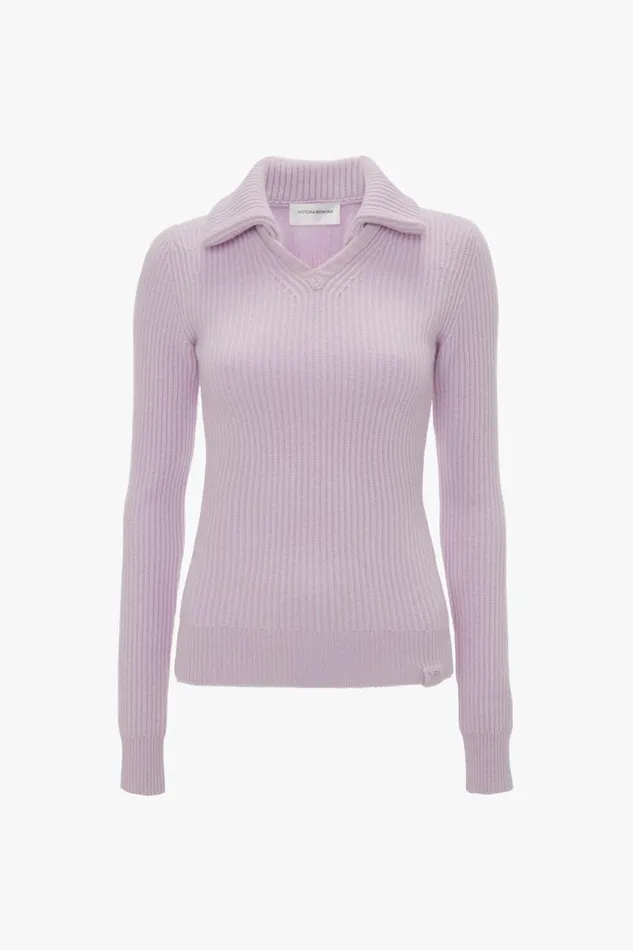 Knitwear Women Victoria Beckham Double Collared Jumper In Petunia