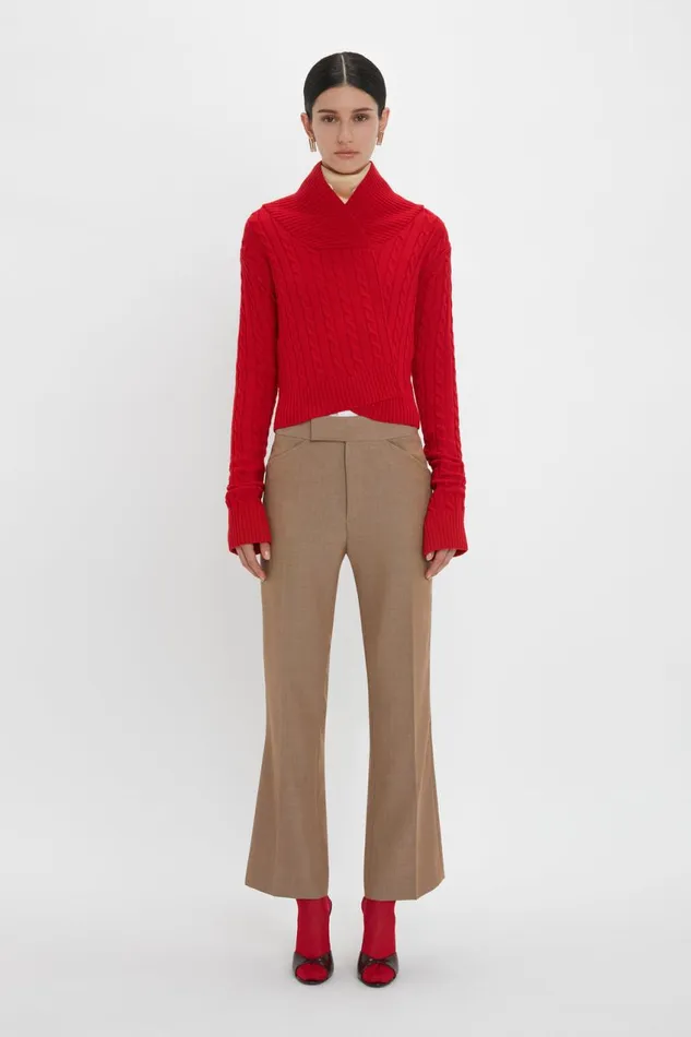 Knitwear Women Victoria Beckham Wrap Detail Jumper In Red