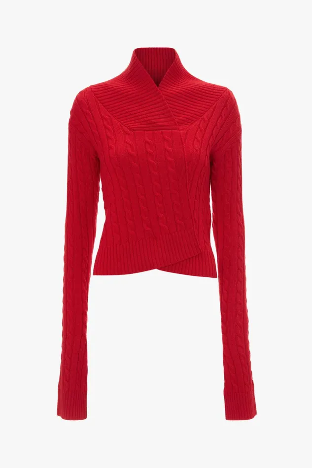 Knitwear Women Victoria Beckham Wrap Detail Jumper In Red