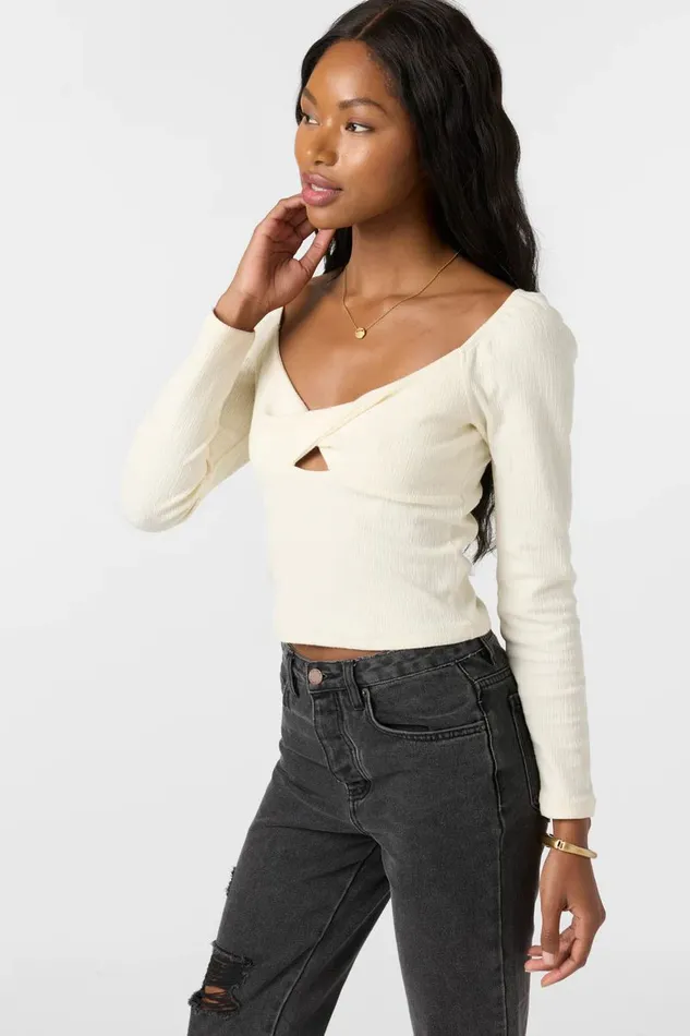 KRISTINA LONG SLEEVE TOP Winter White Women O039NEILL Clothing