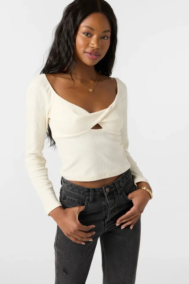 KRISTINA LONG SLEEVE TOP Winter White Women O039NEILL Clothing