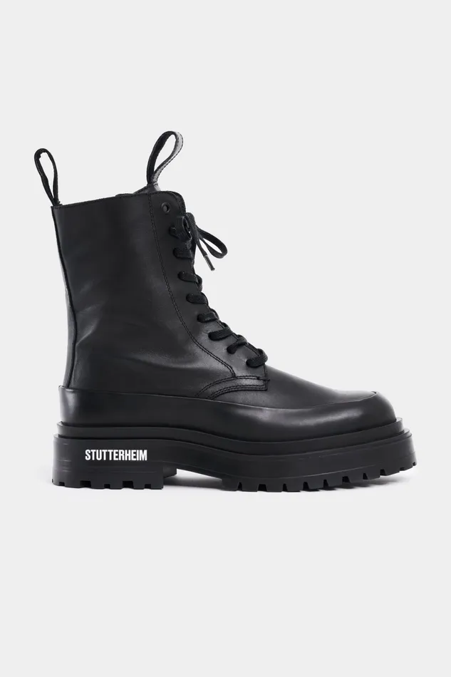 Lace Up Boots Women Stutterheim Peace Walker Leather Black