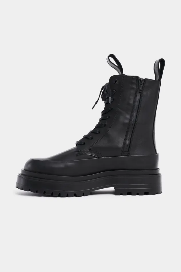 Lace Up Boots Women Stutterheim Peace Walker Leather Black